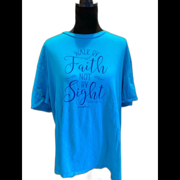 Bundle of  2 Womens  T Shirts  Plus Size 2X Red Cross & Walk by Faith - Picture 1 of 11